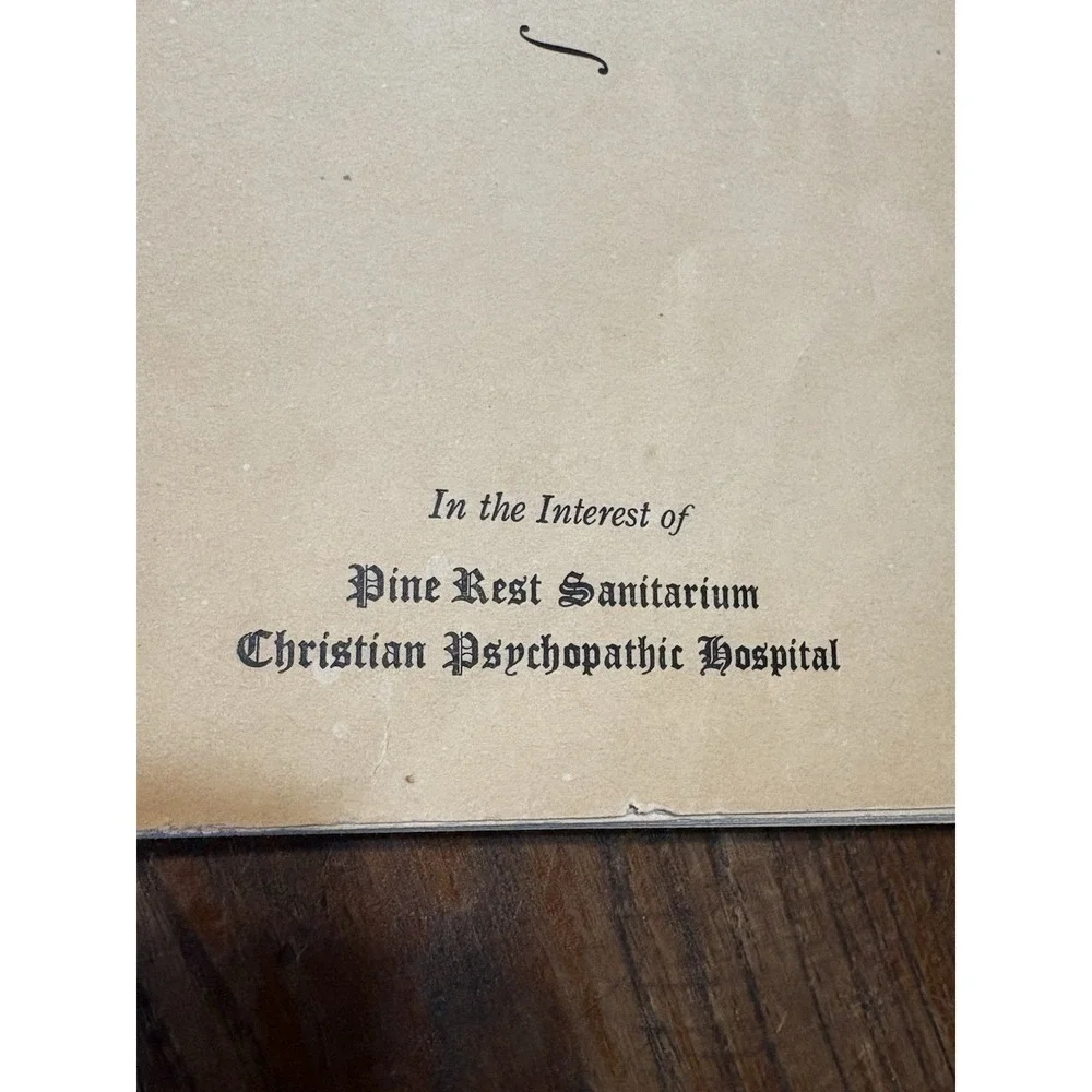 Pine Rest Sanitarium Psych Hospital COOKBOOK Grand Rapids Kalamazoo MI 1949